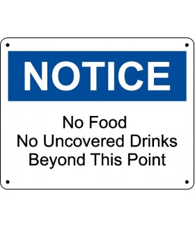 FOD Sign 11x14 No Food or Drink
